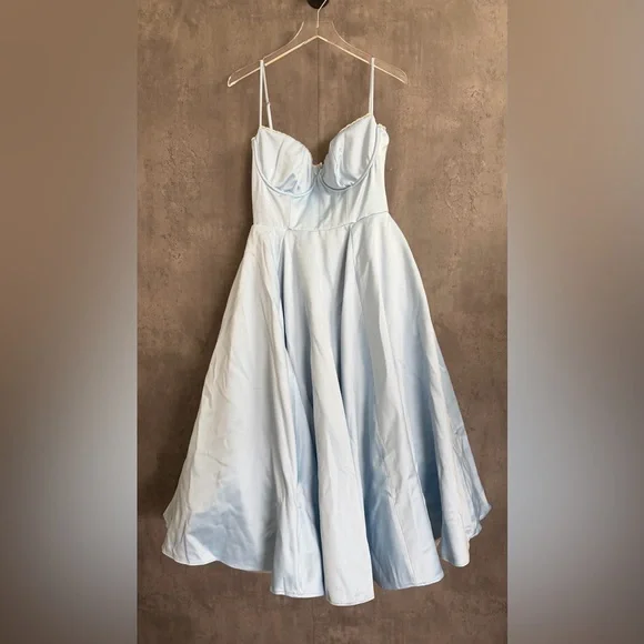 House of CB Mademoiselle Cinderella Blue Tulle Midi Dress Large - Picture 6 of 9